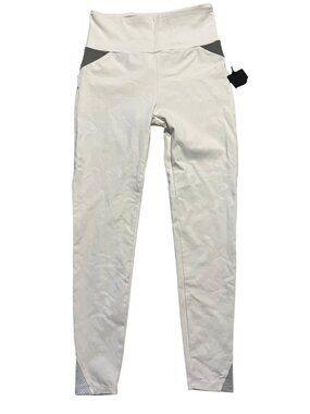 Lanston Sport White Reflective Leggings XS Nylon/Spandex Breathable Panels